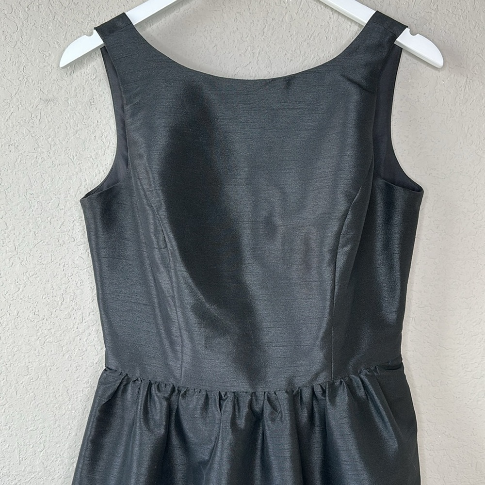 ALFRED SUNG Black Sleeveless Short‎ Bridesmaid Dress Scoop Back By Dessy Size 8 - Picture 3 of 14